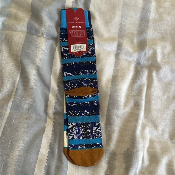 Stance Mens Crew Socks D Wade Collection Combed Cotton Blue Large 9-12 Collide - Picture 2 of 5